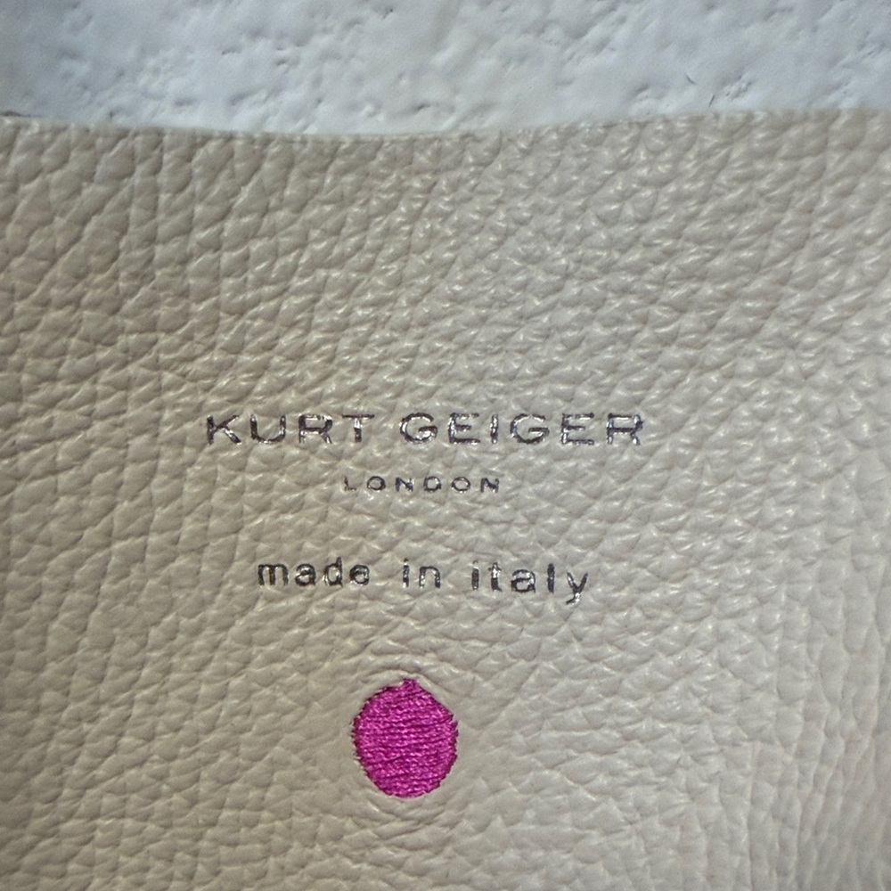 Kurt Geiger Cream Polka Dot Leather Tote Bag - Picture 2 of 4